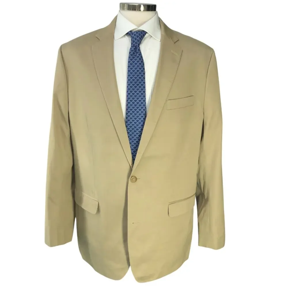 Ralph Lauren LRL Mens Size 44L Sport Coat Jacket Blazer Khaki RECENT *BLEMISHED
